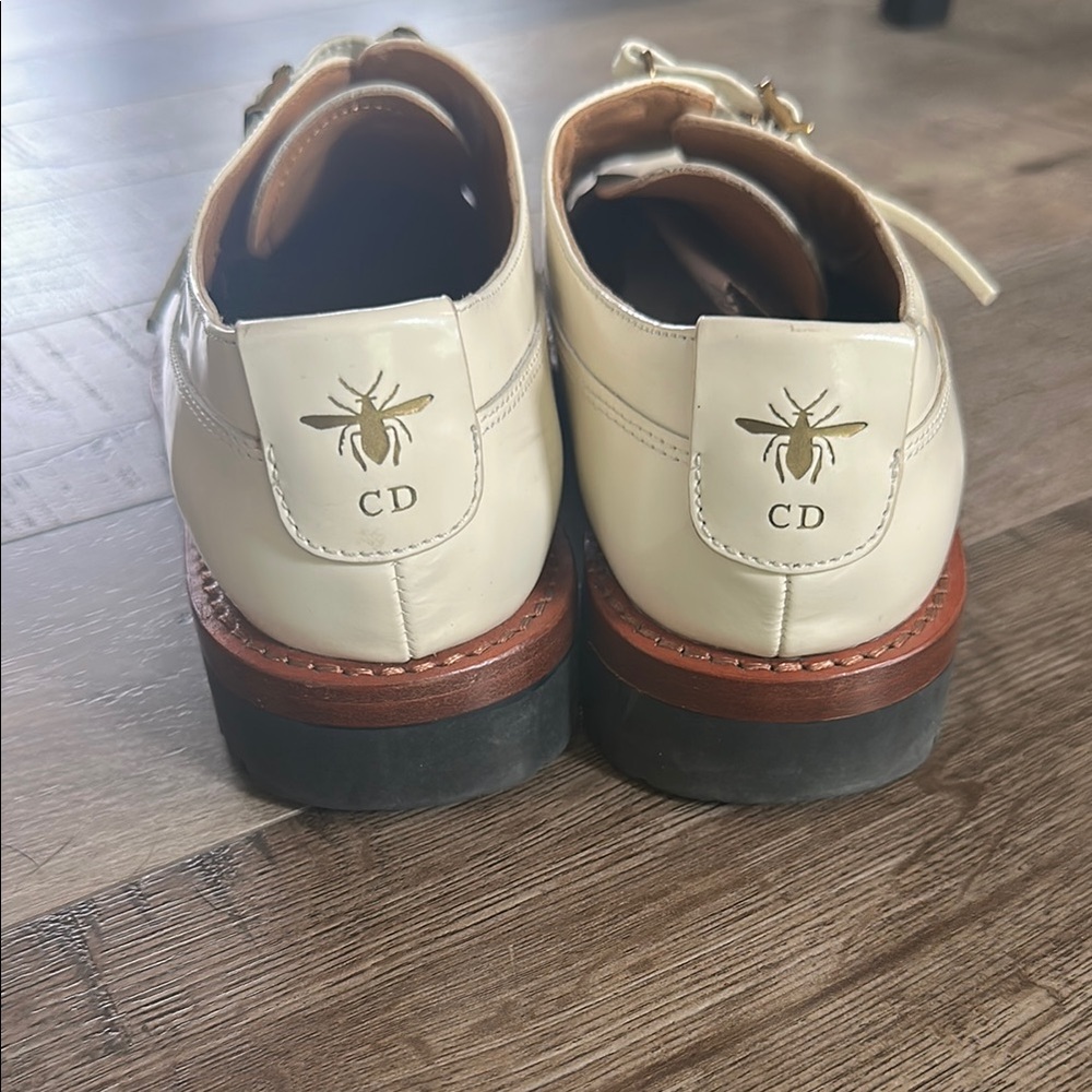 Christian Dior leather cream Oxford shoes size 37